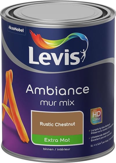 Levis - Ambiance Mur Extra Mat Mix - Rustic Chestnut - Mengverf - 1 L