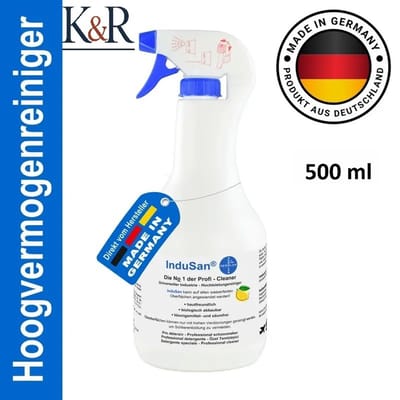 K&R Ventures® InduSan Schoonmaakconcentraat – 500ml – Industrieel Multifunctioneel Reinigingsmiddel met Citrusgeur – Krachtig tegen Vuil, Zacht voor Oppervlakken