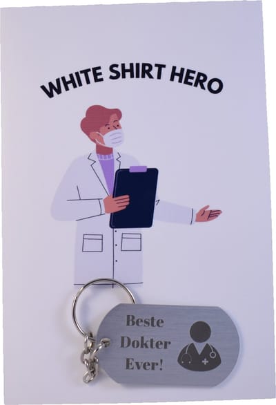 Akyol - Beste dokter ever Sleutelhanger - Arts - Dokter - Leuk kado voor iemand die dokter is - 2,5 x 2,5 CM