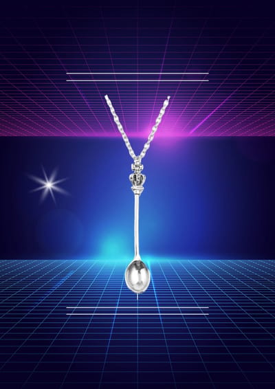 zilveren schep ketting || accessoires || festival || party || fashion ||