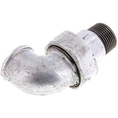 90° L-Koppeling Aansluiting 1'' Buitendraad R X Binnendraad Rp Gietijzer Conische Afdichting 25bar