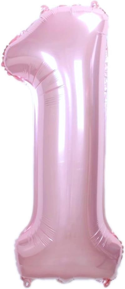 Ballon Cijfer 1 Jaar Roze Verjaardag Versiering Cijfer Helium Ballonnen Roze Feest Versiering 86 Cm Met Rietje