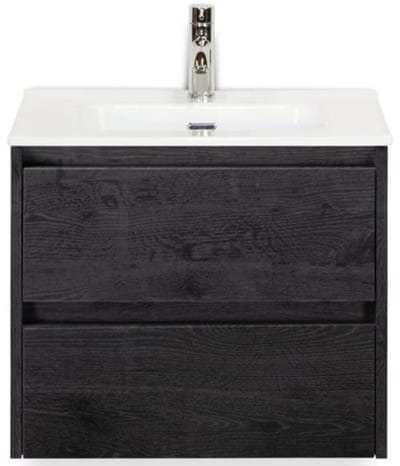 Dante Badmeubelset 60 cm - Black Oak - Keramische Wastafel Wit Cover