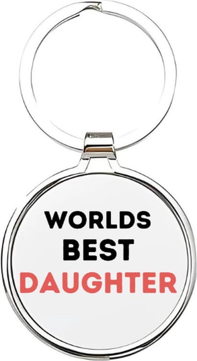 Akyol - worlds best daughter Sleutelhanger - Dochter - de liefste dochter - dochter sleutelhanger - kind sleutelhanger - sleutelhanger dochter - familie sleutelhanger - cadeautje - dochter cadeau - girl - de liefste dochter - 4 x 7,5 CM