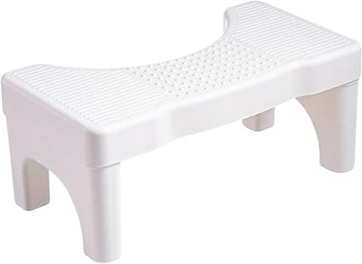 Toiletkruk - Voetenbankje Opstapje - Bevorderen Ontlasting - Ergonomisch Darmontwerp - 35 graden Hoek - Wit