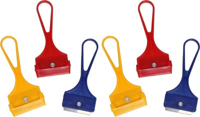 Gerimport Glasschrapers/verfschrapers - 6x stuks - 11 cm - kunststof - Verfkrabbers - Glaskrabbers