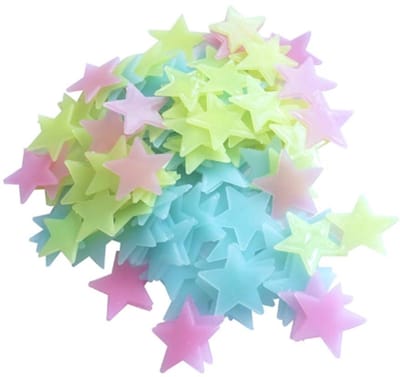 Dailygoods- Wandstickers Glow in the Dark - 3D Sterren - Muurstickers Kinderkamer - Plafonddecoratie - Milieuvriendelijk - 100 Stuks