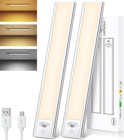 Dimbare Bewegingssensorlampen voor Binnen, 2 Stuks, Oplaadbaar en Magnetisch, Ideaal voor Keuken en Kastverlichting