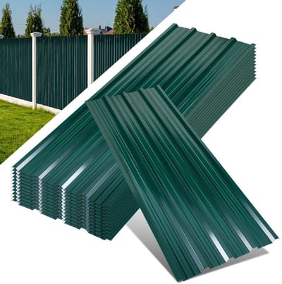 36 golfplaten van 129 x 46 cm, van groen gegalvaniseerd metaal, voor een afdak en carport