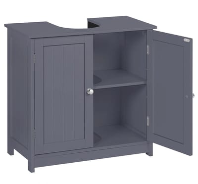Badkamerkast - Opbergkast - Wastafel - Badkameronderkast - Voor Onder de Gootsteen - Vloerstaande Opberger met 2 Deuren - Vanity Unit 30 x 60 x 60 cm