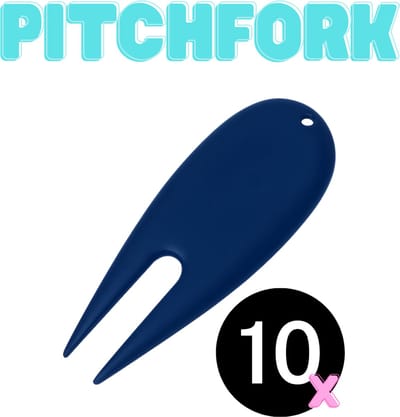 Pitchfork Set – 10 Stuks – Donkerblauw – Duurzaam & Lichtgewicht – Golf Divot Tool – Repartie Green - Golfaccesoires - Golfbalmarker - Onmisbaar voor elke Golfer