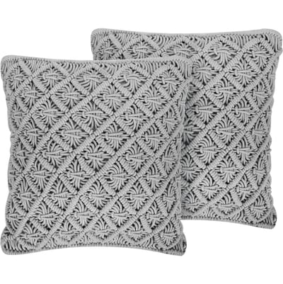 KIZKALESI - Sierkussen set van 2 - Grijs - 45 x 40 cm - Katoen