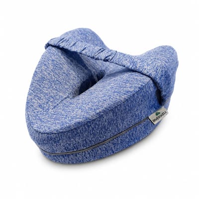 Riverwell kniekussen voor in bed - Orthopedisch beenkussen voor zijslapers - Traagschuim met elastische band - Afneembare wasbare hoes