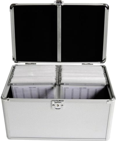 Zylo® CD Koffer - DVD Hard Kunststof Hoesje Houder - CD Organiser Portemonnee - Zilver - 19cm x 30cm x 18cm