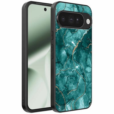 Geschikt voor Google Pixel 10 Telefoonhoesje met marmer opdruk - TPU backcover case marble design - Goud Groen - Smartphonica geschikt voor Google Pixel 10