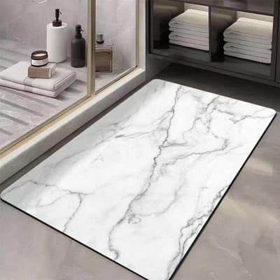 Licht Luxe Marmer Textuur Diatomeeënaarde Absorberende Sneldrogende Mat Toiletdeur Antislip en Vuile Voeten Mat 60x90cm (suction pad)