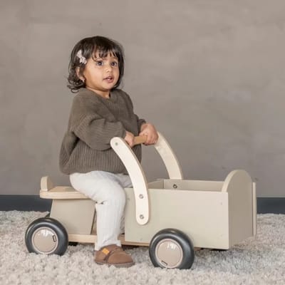 Bandits and Angels Little Rider sand - Houten bakfiets vanaf 1 jaar