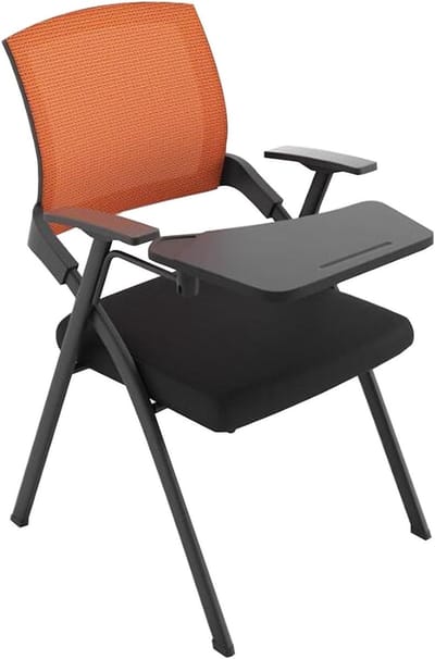 Verstelbare Bureaustoel - Opvouwbare Stoel - Studie en Vergadering - Met Lendensteun - 50x57x82 cm - Oranje
