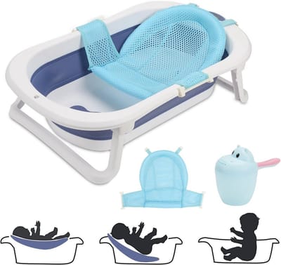 Opvouwbaar Babybadje met Temperatuur Sensor voor Baby's van 0-36 Maanden - Antislip en Ruimtebesparend Design
