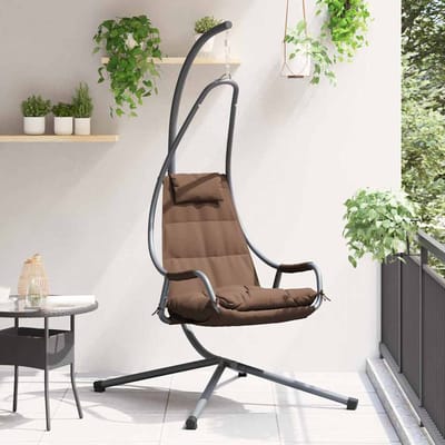 vidaXL - Hangende - ei-stoel - Staal - 94 - x - 107 - x - 196,5 - cm - Koffiebruin