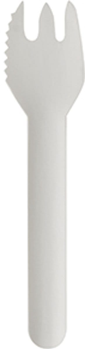 100 Taartvorkjes, papier pure 12,7 cm wit met snijrand