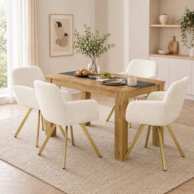 Draaibare Fauteuil - Comfortabele Stoel - Ontspannen Zitten - Boucle Teddy Stof - 1 stuk - Beige