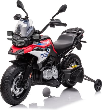 BMW F850 GS Elektrische Kindermotor 12V 3 tot 6 jaar – Officieel Gelicentieerde Accumotor met Afstandsbediening & Zijwieltjes – Luxe Motorfiets met EVA-Banden & Bluetooth – Rood