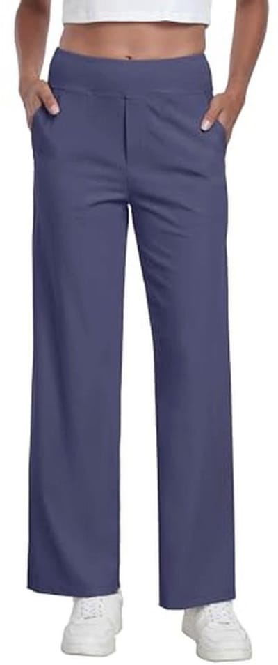 Palazzo Broek Dames - Wijde Pijpen, Elastische Taille, Casual Loungebroek met Zakken