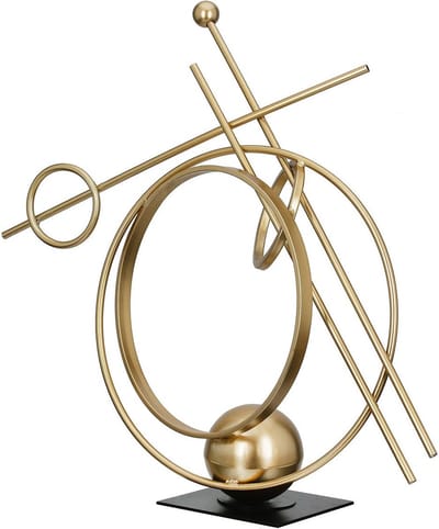 Sculptuur abstract JOY of musik - plezier in muziek - 13x48x46 cm handgemaakt - metaal- goud
