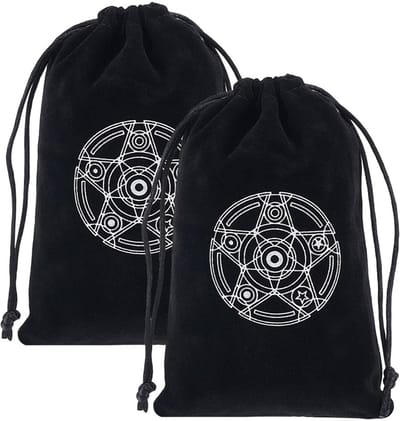 Dailygoody - Tarot-opbergzakken - Fluwelen zakken voor bescherming - Zwart - Cadeautas voor heksen - Decoratieve opbergoplossingen - Geschikt voor tar