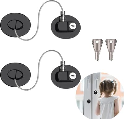 Veilige Kinderfridge Lock Set - 2 Stuks met Sterke Lijm, Geen Boren Nodig voor Koelkast en Lades, Inclusief Sleutel en Ideaal voor Keuken en Opbergruimte
