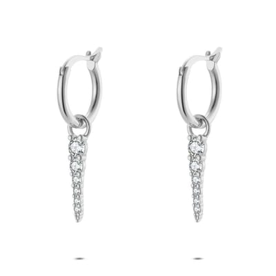 Twice As Nice Oorbellen in zilver, hangend met zirkonia Zilverkleurig