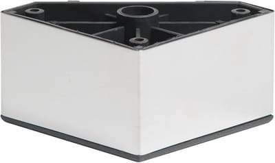 Meubelpoot chroom vierkant 8 bij 8 cm en hoogte 5 cm van kunststof - Set van 4 stuks