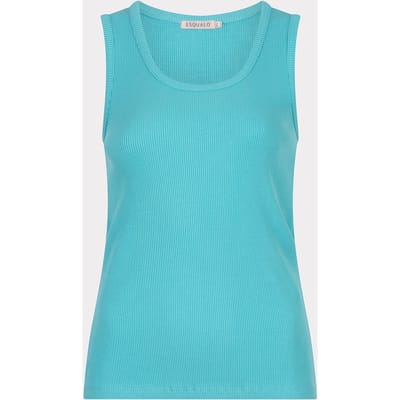 EsQualo Singlet Rib Knit Lagoon Größe: S | Tanktops Outlet | Damen