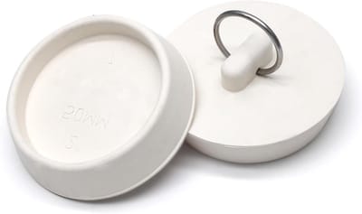 Rubberen Afvoerstop - Badstopper Wastafelstopper - Water Dicht Maken - Lekvrije Afdichting - 5.4 cm - Wit