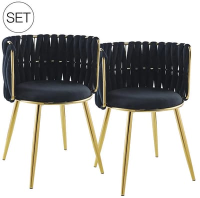 Kayoom - Milla 125 - Eetkamerstoel - Stoel - Zwart - Set van 2