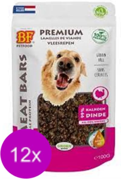 12x Biofood Meat Bars Kalkoen - 100% Mono Proteïne - Hondensnack - 100g