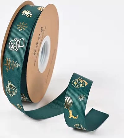 Without Lemon - Kerst Lint Groen - Sneeuwpop - Kerstman - Kerstboom - Kerstverpakking - Versieringen - Kerst Cadeau - 2.5x50cm - Kerstlint Groen C