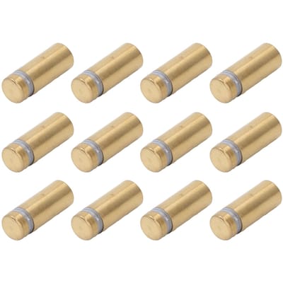 12 Pièces Vis d'Entretoise Acier Inoxydable Électroplaqué Or Brossé Clous Publicitaires pour Panneaux de Support Acrylique 12x30mm