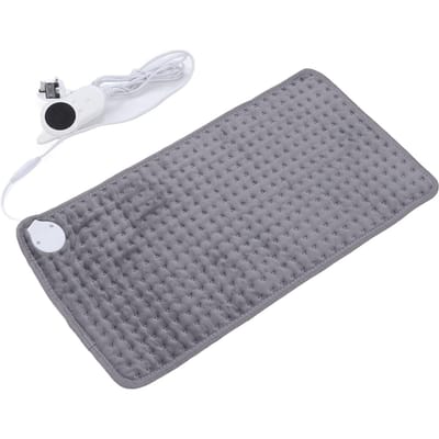 Coussin Chauffant Électrique pour Dos Nuque Jambes Réglable Lavable Chauffage Intelligent Couverture Électrique Chauffante pour Parents Proches UK PLUG gray