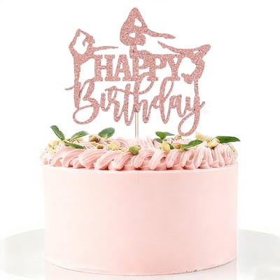 Dailygoods- Taarttopper Hoge Kwaliteit - Taartdecoratie Set - Verjaardag - Gymnastiek - Feest Accessoires - Voedselveilig Papier