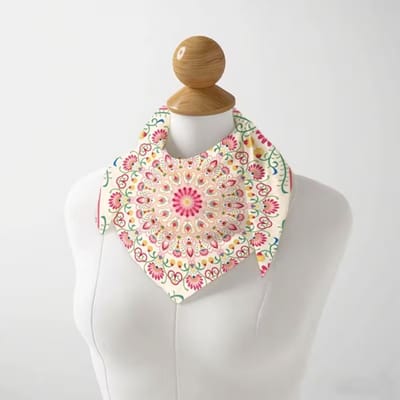 Sjaaltje - Scarf- Accessories - Dames- Bandana's- Halsdoek - Imitatie Zijde- Roze - Bloem - Rond
