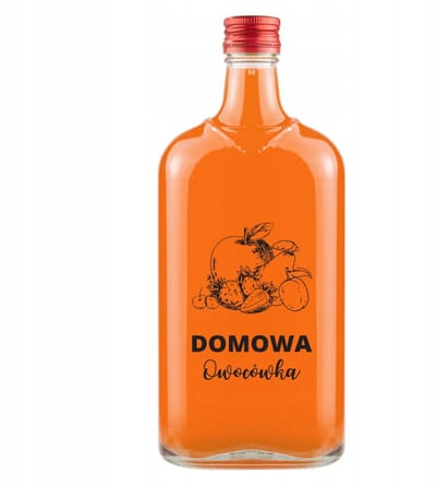 Glazen Fles KLASSIEK 500ml met 'HOMMADE FRUIT' Opdruk