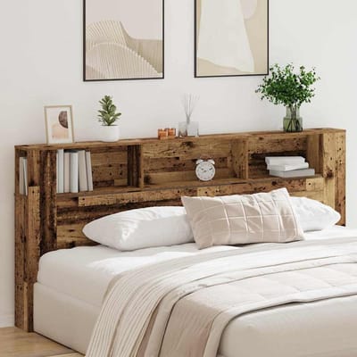 vidaXL Hoofdeinde Kast Oudhout 220 x 18,5 x 102,5 cm Bewerkt hout