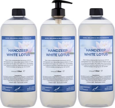 Handzeep White Lotus 1 liter - met gratis pomp - set van 3 stuks