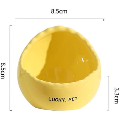 Mangeoire en céramique pour oiseaux, bol en forme de coquille d'œuf, gamelle pour perroquet, mangeoire pour animaux de compagnie, protection solaire, étanche et contenant de l'eau potable. Eggshell bowl yellow