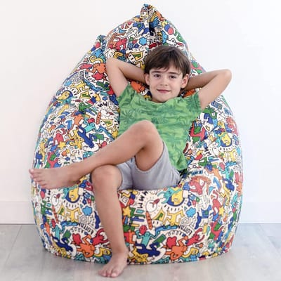 Ergonomische en vormbare zitzak voor kinderen - Afmetingen 65 x 90 cm - Polystyreenkralen vulling - Waterdicht en vuilafstotend - Binnen en buiten gebruik - POP collectie