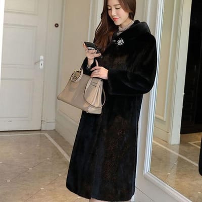 Manteau d'hiver surdimensionné à capuche pour femme, manteau chaud et tendance, vintage, décontracté, ample, en fausse fourrure, en peluche XXXL noir