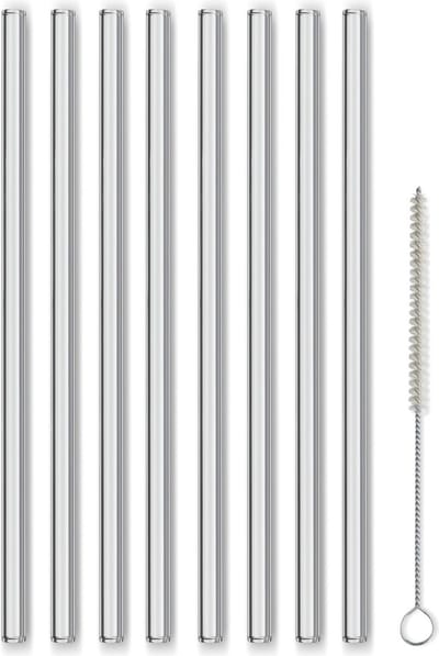 Glazen Rietjes 23 cm, Set van 8 Stuks - Kela | Grace