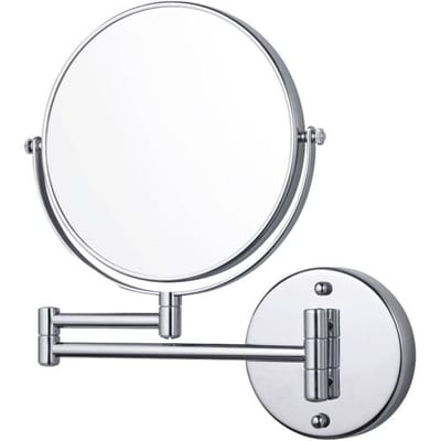 tesa VISIOON Draaibare Cosmeticaspiegel met 5x Vergroting - Dubbelzijdige Make-up Spiegel voor Wandmontage - Zonder Boren te Bevestigen op Tegels, Metaal en Andere Oppervlakken - 30 x 48 cm